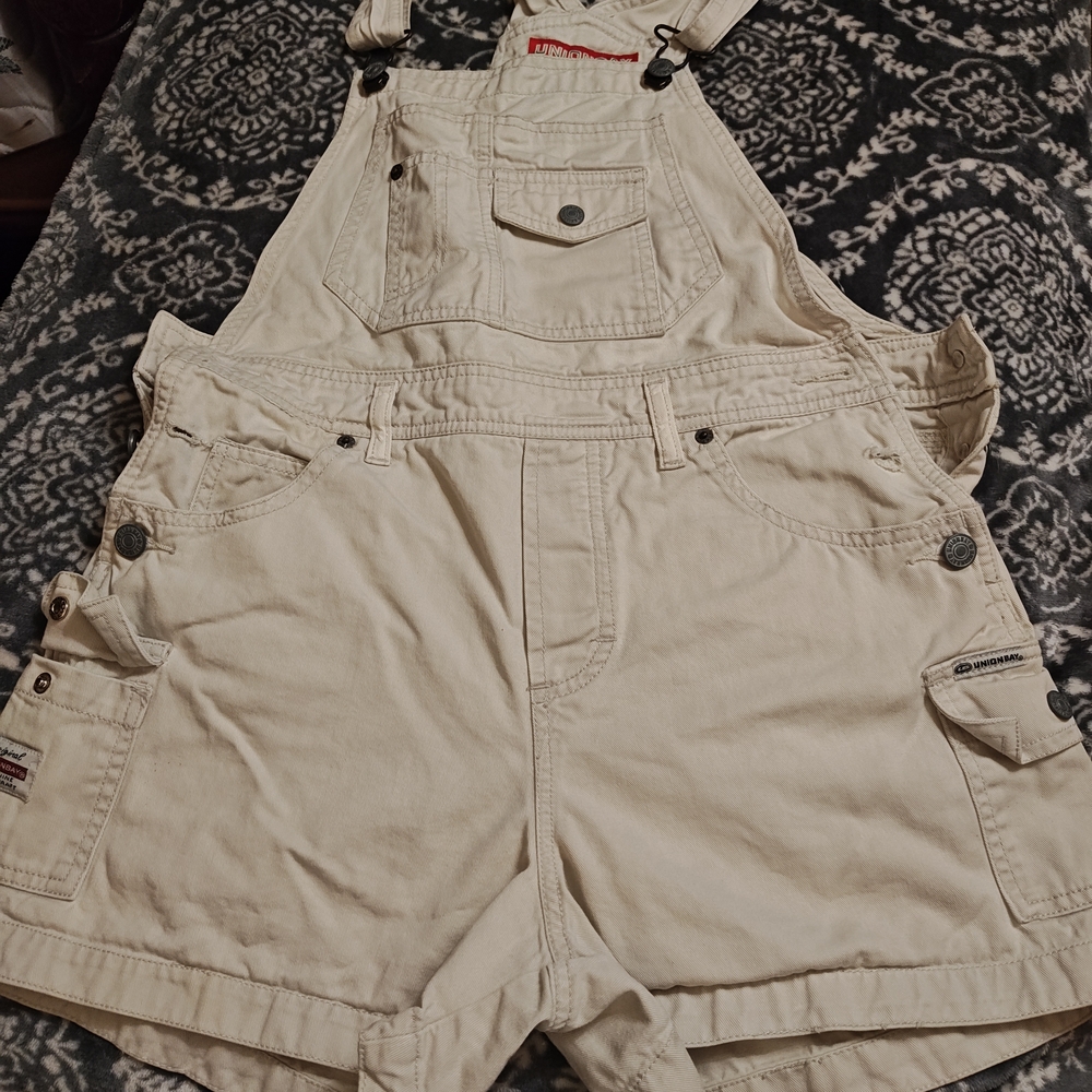 UNIONBAY Women's Off White Cargo Overalls